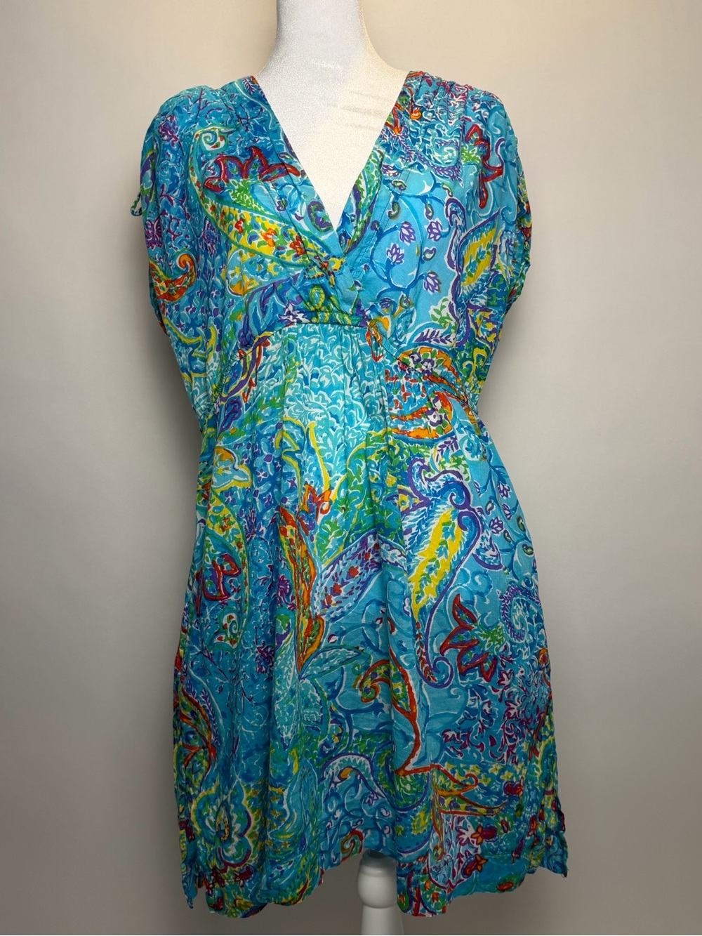 Lauren Ralph Lauren Turquoise Multi Paisley Swim Coverup